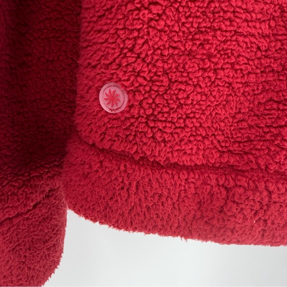 Athleta Girl Red Fleece Sherpa Zip Coat Jacket XXL 16 - Picture 6 of 7